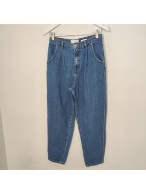 Mango MNG Regina High Waist Pleated Mom Jeans Size US 8 / EUR 38 Medium Wash